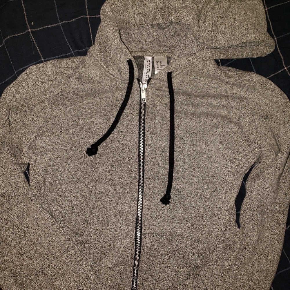 Heather gray zip up hoodie jacket